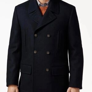 NWT Ralph Lauren Luke Pea Coat (48R, Black)
